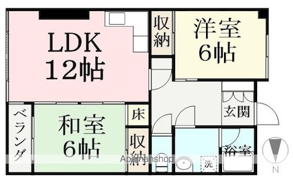 フリーデン西開発[2LDK/64.18m2]の間取図