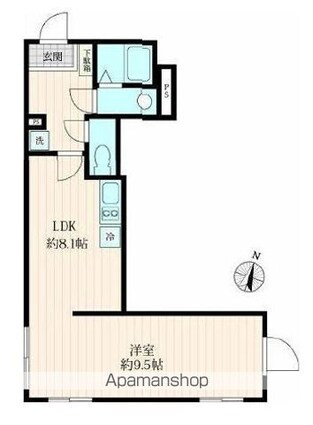 東京都板橋区坂下１丁目[1LDK/37.4m2]の間取図