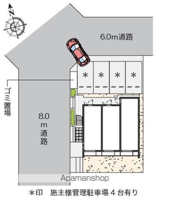 クレイノＫサンライトⅤ[1K/20.53m2]の配置図