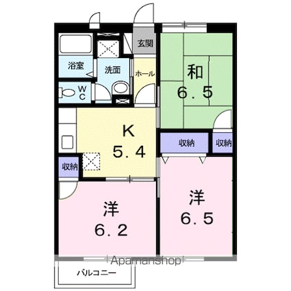 リヴェール[3K/54.92m2]の間取図