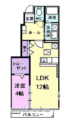 エテルノ　カーサ[1LDK/42.84m2]の間取図