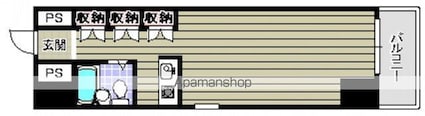 プラスパー東雲[1R/25.2m2]の間取図