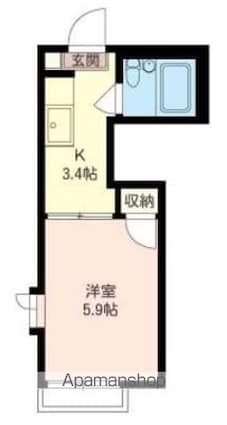ヒルトップ１[1K/17.5m2]の間取図
