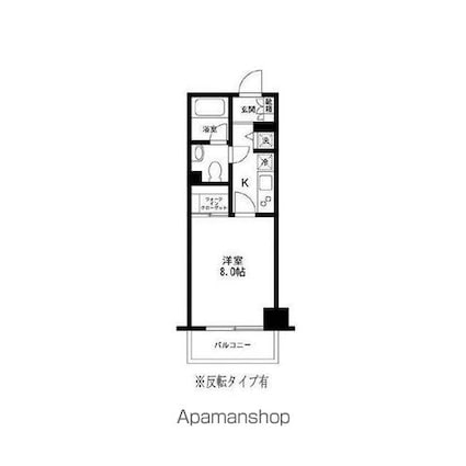 レジディア荻窪[1K/26.4m2]の間取図