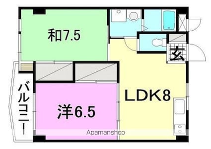 ビージョイマンション５号館[2LDK/50.56m2]の間取図