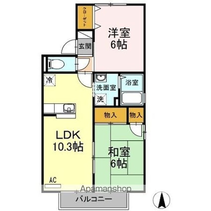 モア・フローレンス　Ａ棟[2LDK/50.39m2]の間取図