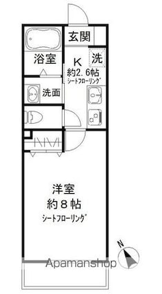 東京都杉並区松庵２丁目[1K/25.4m2]の間取図