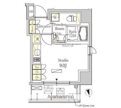 パークアクシス秋葉原Ｅａｓｔ[1R/26.03m2]の間取図