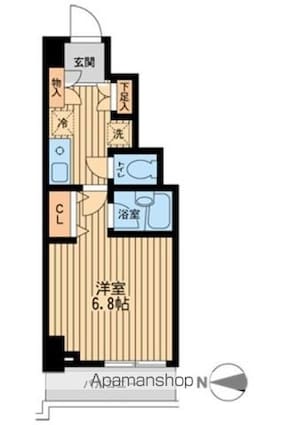 ドゥーエ西大島[1K/23.37m2]の間取図