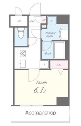 カノンパレス[1K/24.18m2]の間取図