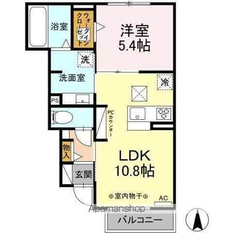 DーROOM茜部中島 B棟の間取り写真