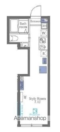 ヴァンテジオ目黒Ｄｕｅ[1R/20.01m2]の間取図