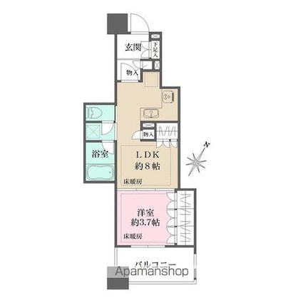 パークハウス笹塚アーバンス[1LDK/32.84m2]の間取図