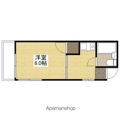 広島県広島市安佐南区祇園７丁目[1K/18.2m2]の間取図