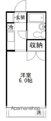 江野沢ハイツＡ[1K/17.41m2]の間取図