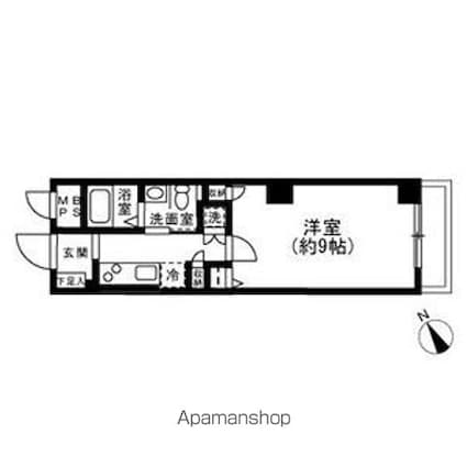 麻布台ロイヤルプラザ[1K/30m2]の間取図