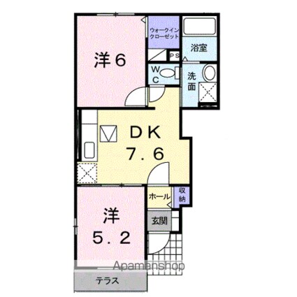 サニーハイツ・キド　Ⅰ[2DK/42.98m2]の間取図