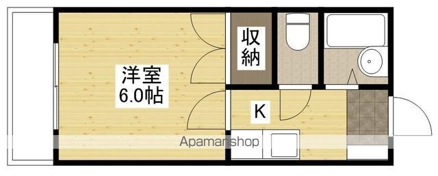 広島県広島市安佐北区可部南１丁目[1K/19.8m2]の間取図