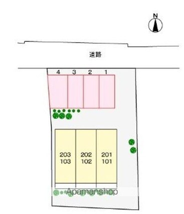 ジェルメ・メジェール山越[1K/26.11m2]の配置図