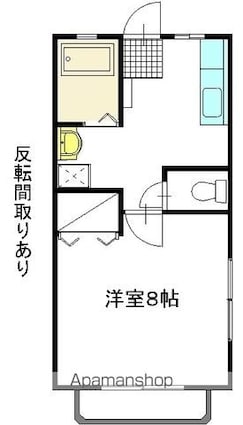 ベルハイム　Ｂ棟[1K/26.5m2]の間取図
