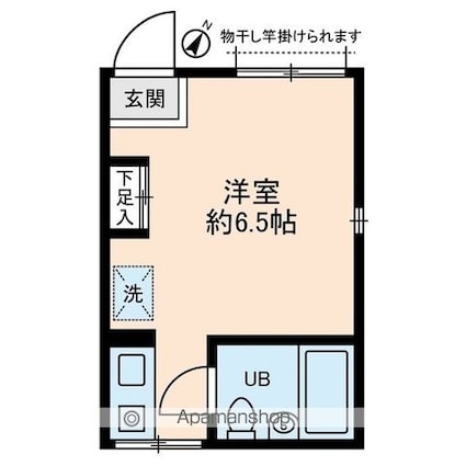 ソレイユ経堂[1R/14.4m2]の間取図