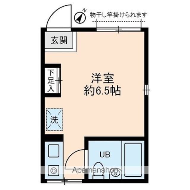 ソレイユ経堂[1R/14.4m2]の間取図