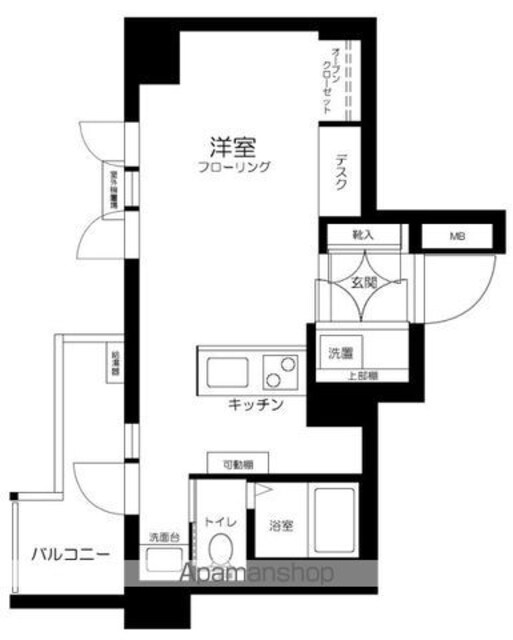 グランドメゾン飯田橋[1R/25.59m2]の間取図