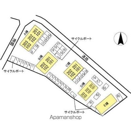 リヴェールコート　Ｄ棟[2LDK/53.76m2]の配置図