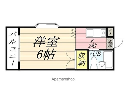メゾン芝[1K/17m2]の間取図