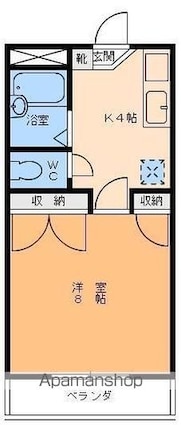 ファミール北代Ⅱ[1K/27.15m2]の間取図