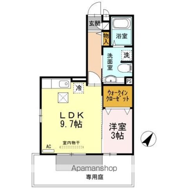 リバーフロントＫ[1LDK/34.5m2]の間取図