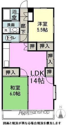長丘タウンハウス[2LDK/59.62m2]の間取図