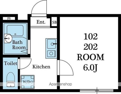ウィル宿河原[1K/18.61m2]の間取図