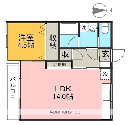 ドエール大川筋[1LDK/49.69m2]の間取図