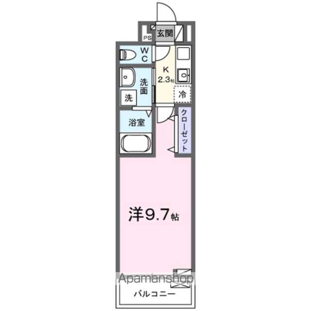 Ｗｅｓｔ　Ｐｒｉｍａｒｙ[1K/28.87m2]の間取図
