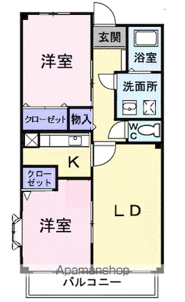 プルミエ・ラムール[2LDK/55.71m2]の間取図