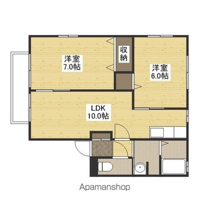 アムールミシマＥ[2LDK/49.85m2]の間取図