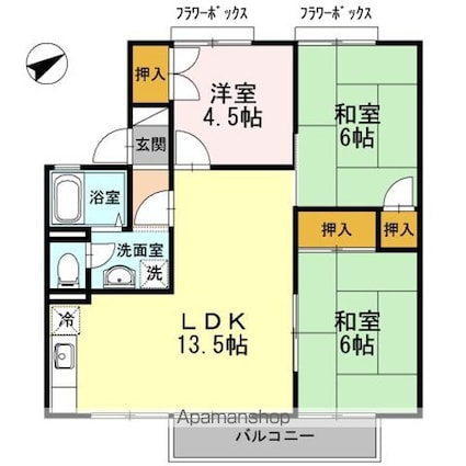 エクセルクローバー　Ｄ棟[3LDK/62.8m2]の間取図