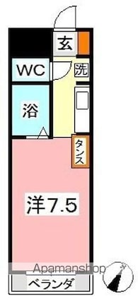 フォーバス　Ⅰ[1R/22.35m2]の間取図