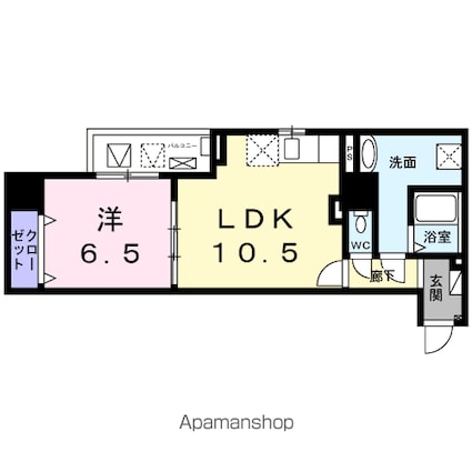 アドヴァンス美ツ矢[1LDK/45.52m2]の間取図