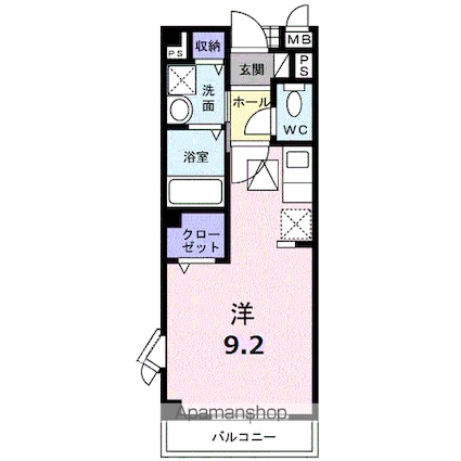 プレステージ[1R/25.25m2]の間取図