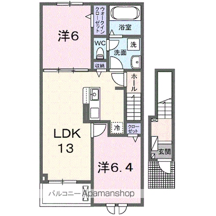 トレゾール　ドミール　Ⅱ棟[2LDK/59.58m2]の間取図