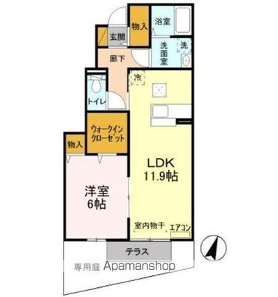 ノールメゾン　Ｉ[1LDK/47.55m2]の間取図