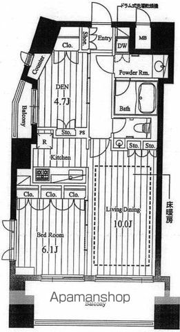 千代田区神田小川町のマンションの間取り