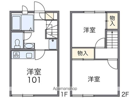 レオパレス高木[2DK/46.37m2]の間取図