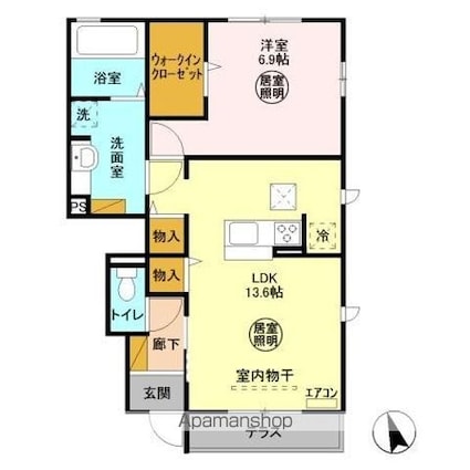 カーサ・フェリース　Ａ[1LDK/52.82m2]の間取図