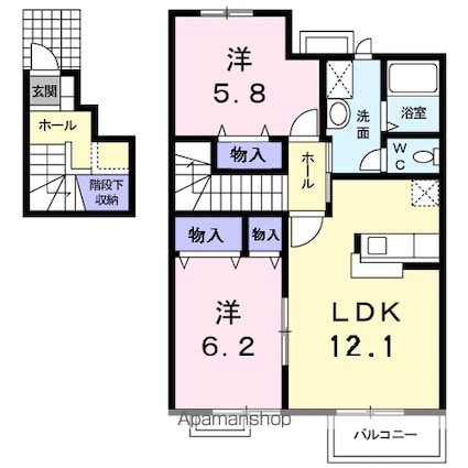 メリーディエース[2LDK/65.64m2]の間取図