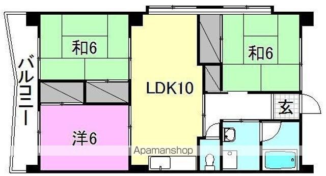 セントヒルズ大任[3LDK/67m2]の間取図