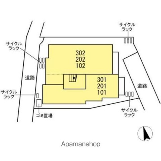 セレスティア西ケ原[2LDK/44.05m2]の配置図