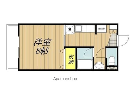 長野県飯田市鼎下山[1K/28.03m2]の間取図